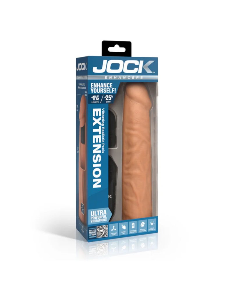 JOCK Enhancers 1.5" Vibrating Penis Extension w/ Remote - Medium-CN1019-Med