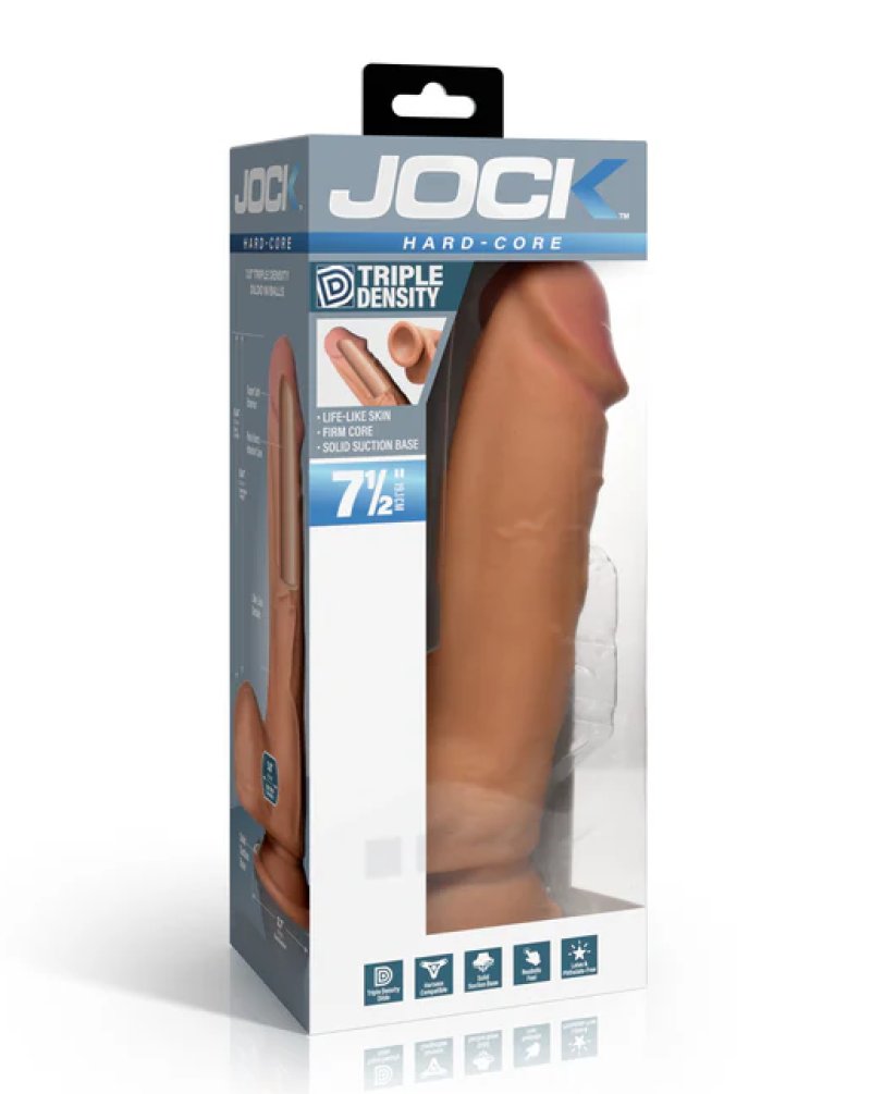 Hard-Core 7.5in Triple Density Dildo With Balls - Medium-CN1043-Med