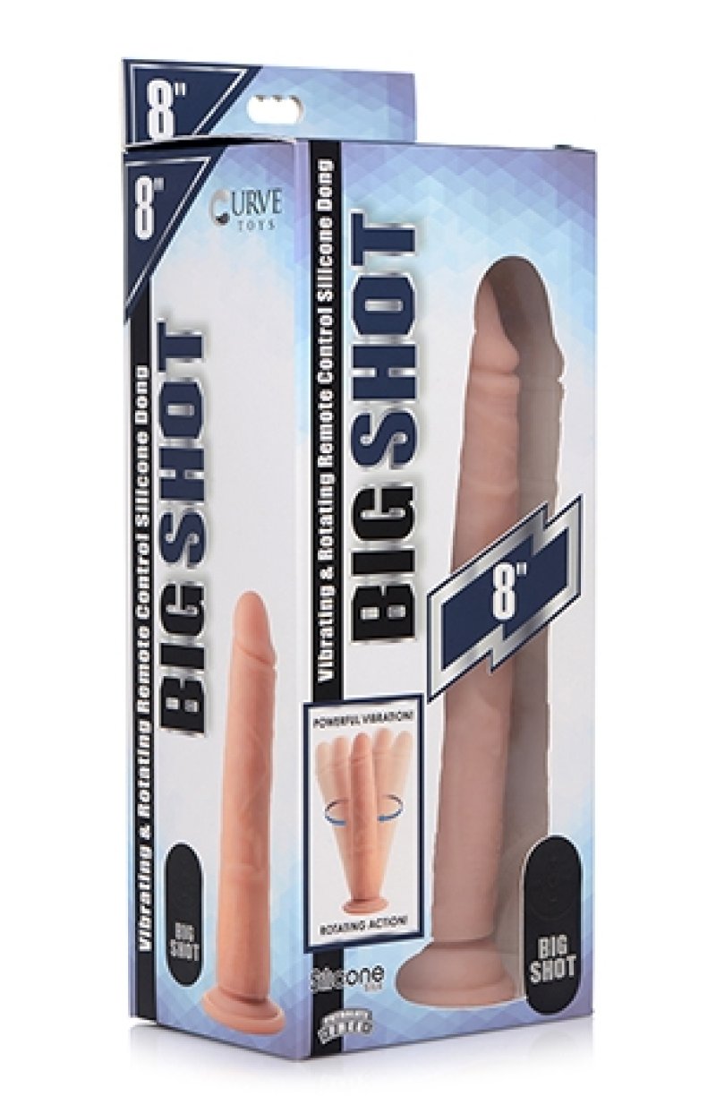 BIG SHOT 8" ROTATING RECHARGEABLE LIQUID SILICONE DONG WITHOUT BALLS-CN19100710