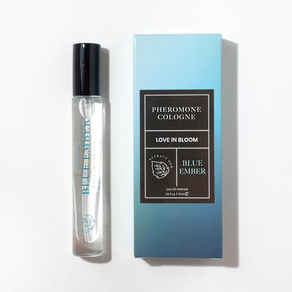 Eye Of Love Love In Bloom Blue Ember Pheromone Cologne - 10ml - Citrus & Cedar Scented Pheromone Cologne for Men to attract Women - 10 ml Spray - Take A Peek