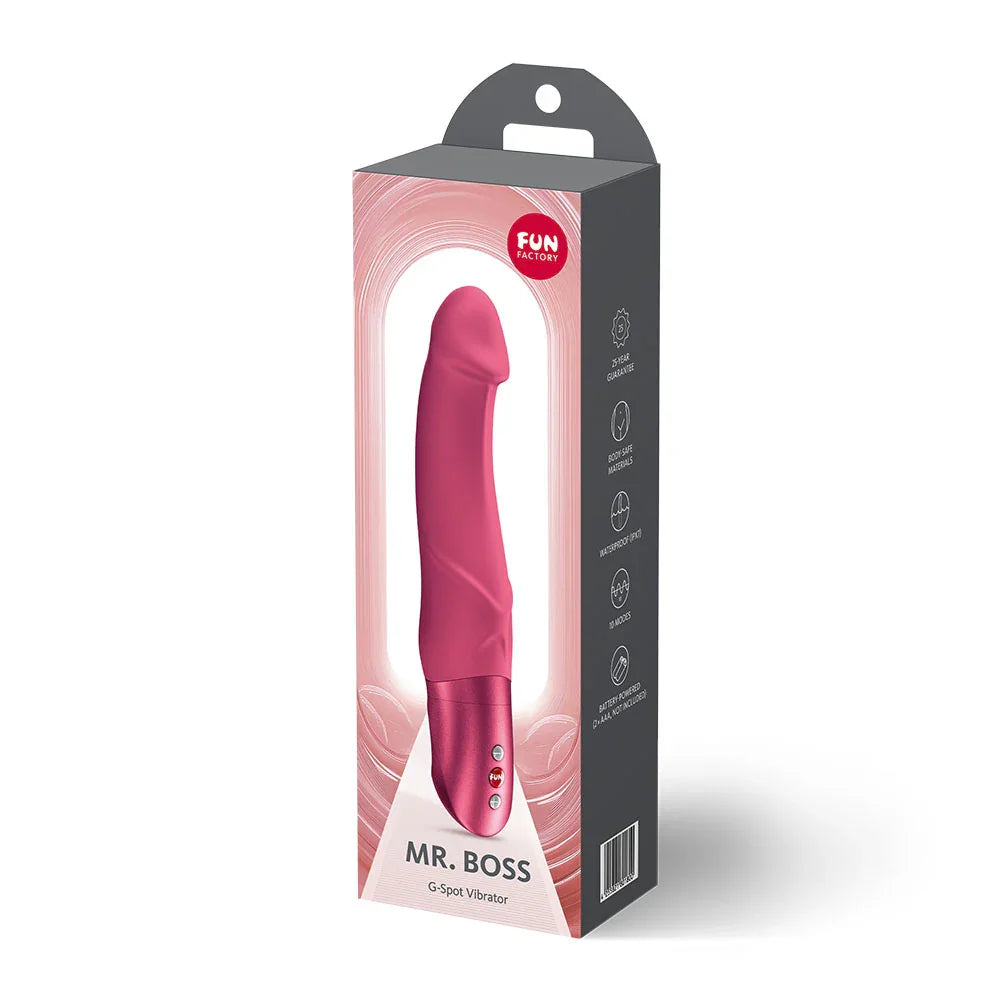 Fun Factory MR. BOSS Raspberry - Raspberry 21 cm Vibrator - Take A Peek