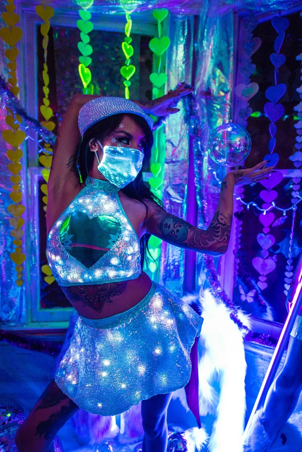 FF545 - Light-Up Sequin Skater Skirt - Take A Peek