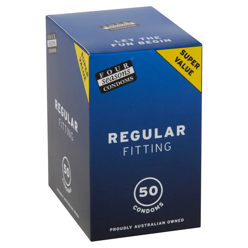 Four Seasons Regular Condoms - Regular Fit Lubricated Condoms - 50 Pack - Take A Peek