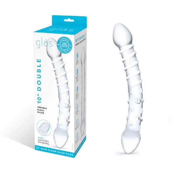 Double Trouble Glass Dildo - Take A Peek