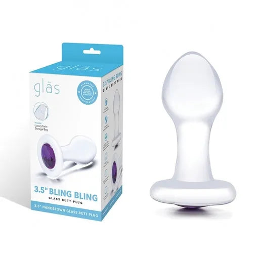 3.5" Bling Bling Glass Butt Plug - Take A Peek