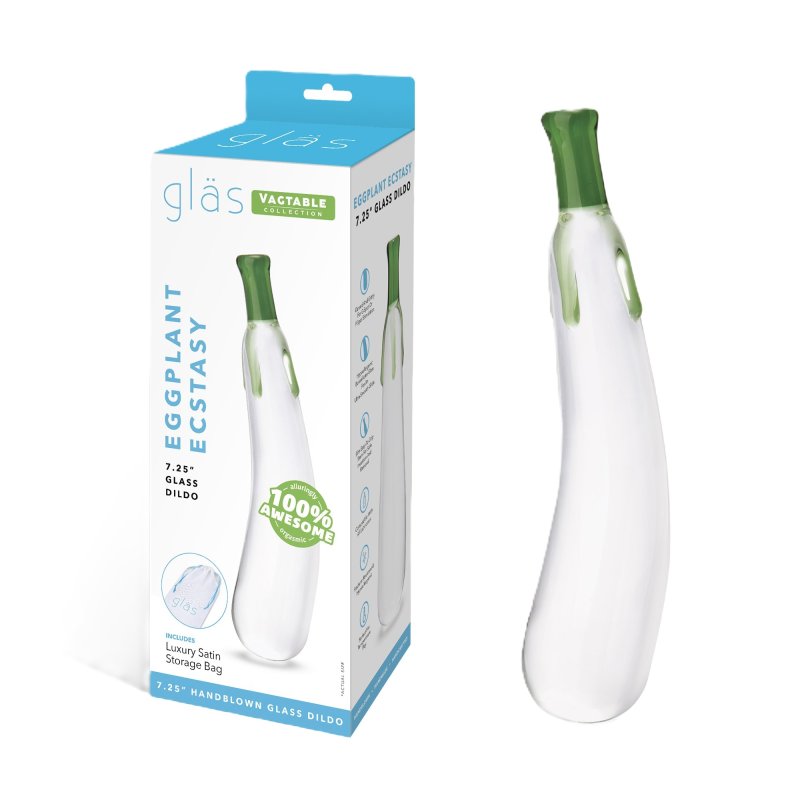 Glas Eggplant Ecstasy 7.25in Dildo-GLAS-172