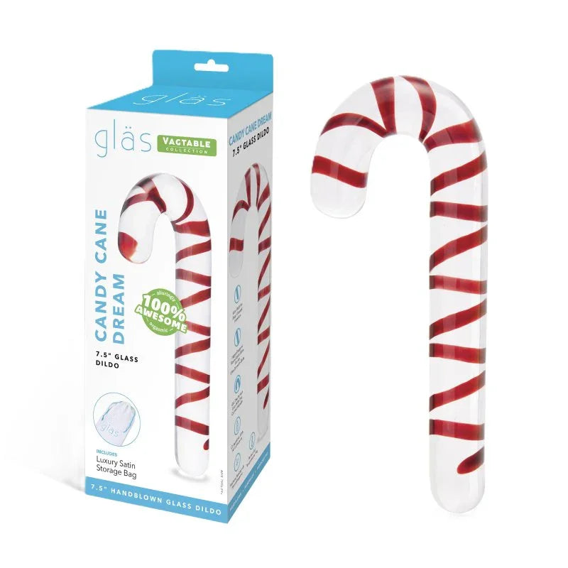 Glas Candy Cane Dream 7.5in Dildo-GLAS-173