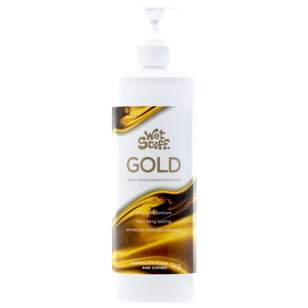Wet Stuff Gold - 1kg Pump - Water Based Lubricant - 1 kg Pump Bottle - Take A Peek