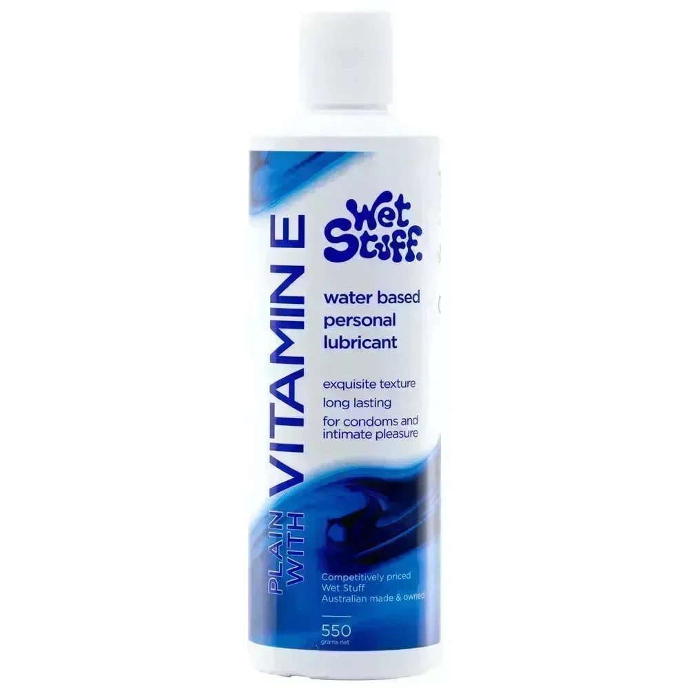 Wet Stuff Plain - 550g Disktop - Water Based Lubricant with Vitamin E - 550 gram Bottle - Take A Peek