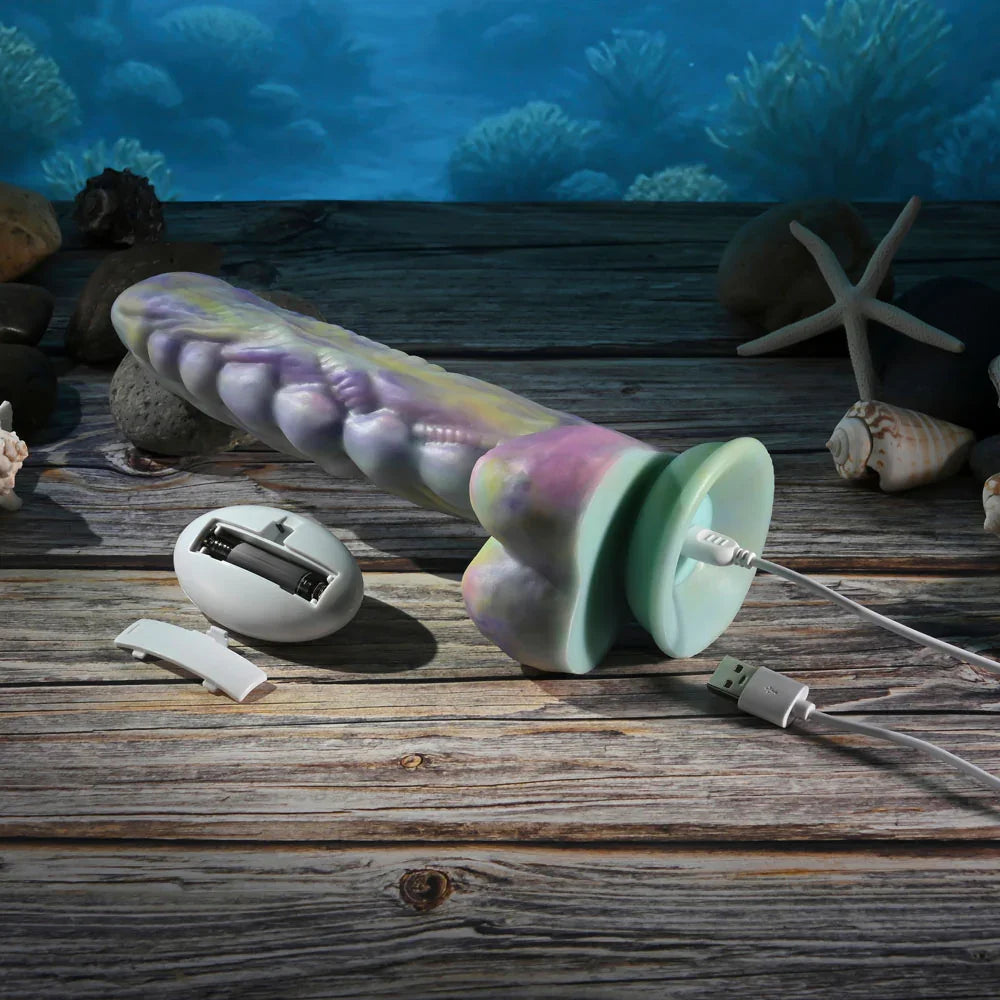 Gender X MONSTER'S BALL - USB Rechargeable Vibrating and Thrusting Fantasy Dildo with Wireless Remote - Take A Peek