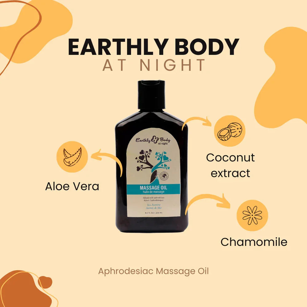 EB Hemp Seed Massage Oil SEA JASMINE - 250 ml - Sea Jasmine Scented Massage Oil - 250 ml Bottle - Take A Peek