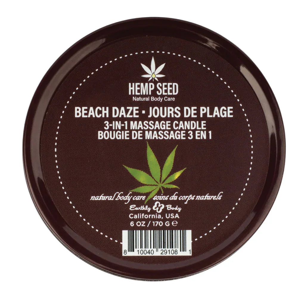 Hemp Seed 3-In-1 Massage Candle - Beach Daze (Coconut & Pineapple) Scented - 170 g - Take A Peek