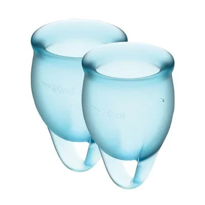 Satisfyer Feel confident Menstrual Cup (Light Blue) - Take A Peek