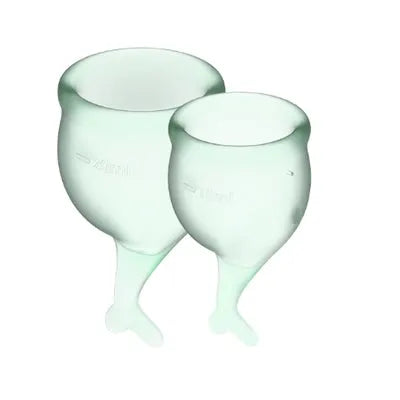 Satisfyer Feel Secure Menstrual Cup (Light Green) - Take A Peek