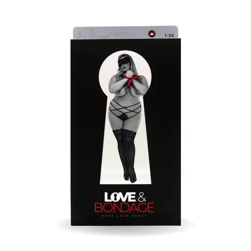Black Bondage Set Lace Panty Queen Size - Take A Peek