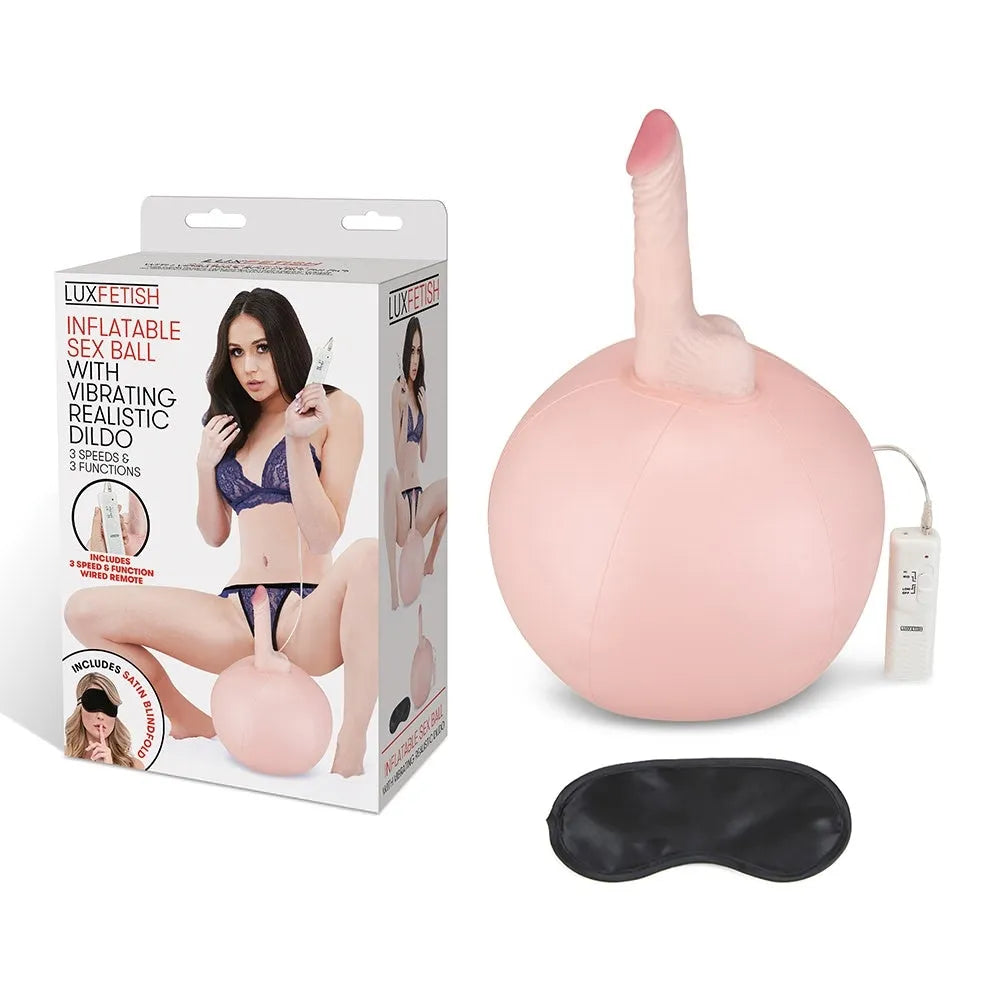 Lux Fetish Inflatable Sex Ball With Vibrating Realistic Dildo - Take A Peek