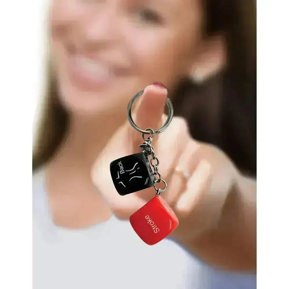 Super Fun Key Chain - Sex Dice - Erotic Dice Novelty Keychain - Take A Peek