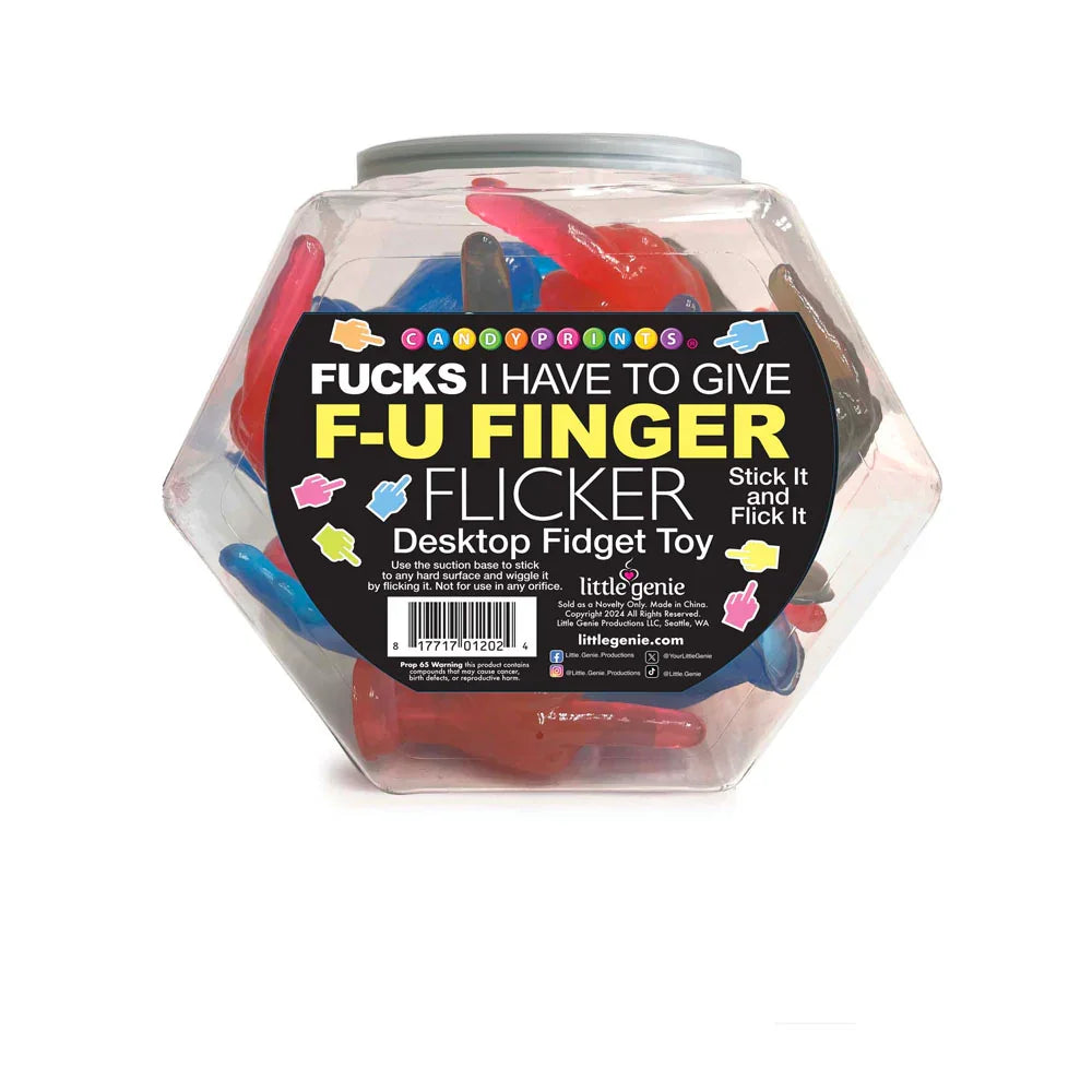Fucks I Have To Give F-U Finger Flicker - Display - Novelty Fidget Toy - Fishbowl Display of 24 - Take A Peek