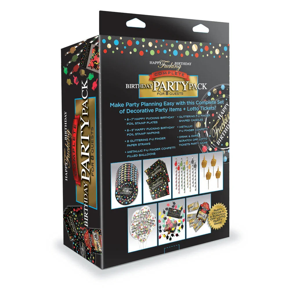 Happy F**king Birthday Complete Party Pack - Party Set for 8 People - Take A Peek