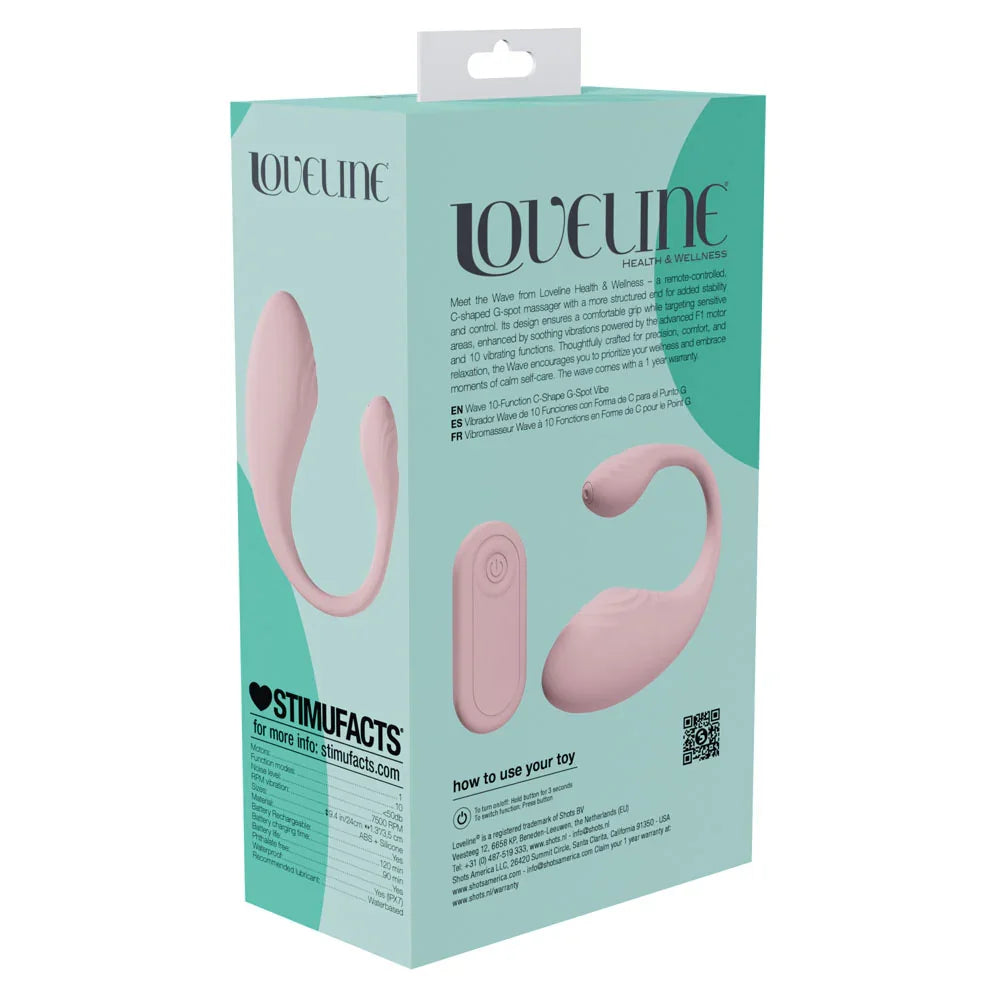 LOVELINE Wave - USB Rechargeable C-Shaped Vibrator with Remote - Take A Peek