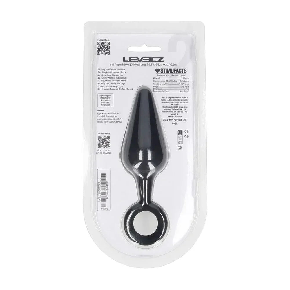 LEVELZ Silicone Anal Plug with Loop - Large - Large Butt Plug - Take A Peek