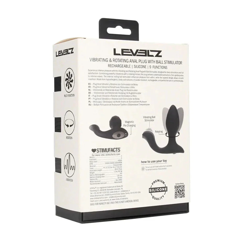 LEVELZ Vibrating & Rotating Anal Plug with Ball Stimulator - 10.7 cm USB Rechargeable Vibrating Butt Plug - Take A Peek