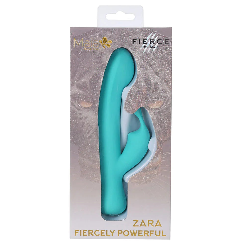 Maia ZARA - Teal - Teal 17.1 cm USB Rechargeable Rabbit Vibrator - Take A Peek