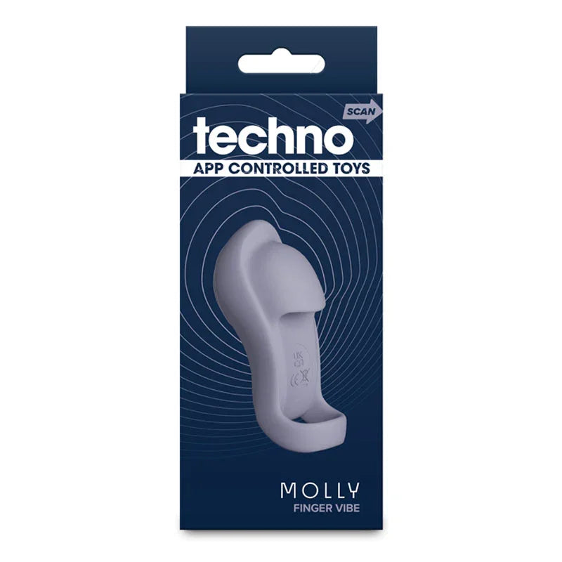 Techno - Molly - Grey USB Rechargeable Finger Stimulator with App Control - Take A Peek