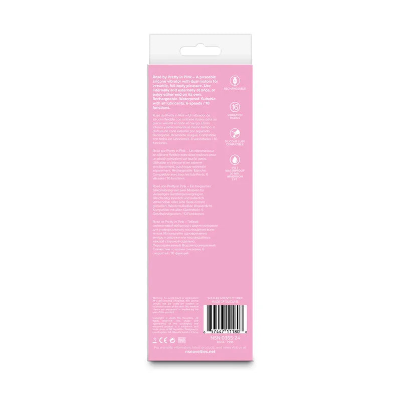 Pretty in Pink Rose - Pink - Pink 19.4 cm USB Rechargeable Vibrator