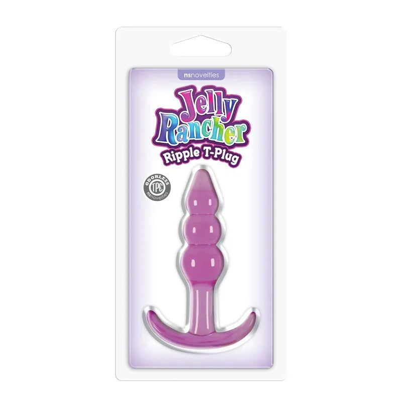 Jelly Rancher Ripple T-Plug - Purple - Purple 10.9 cm (4.3'') Butt Plug