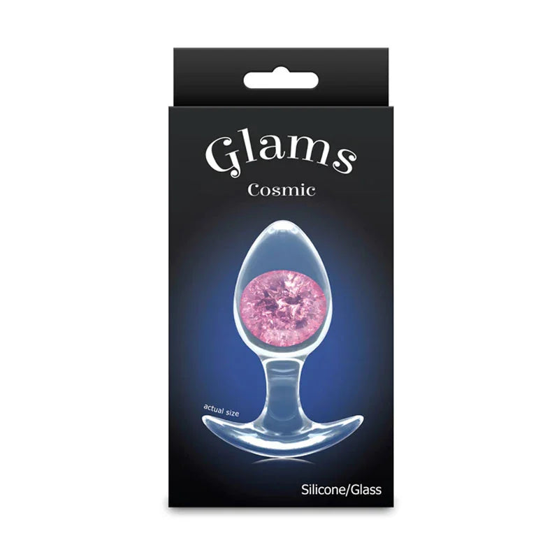 Glams Cosmic - Medium - - Clear/ 9.5 cm Small Butt Plug - Take A Peek