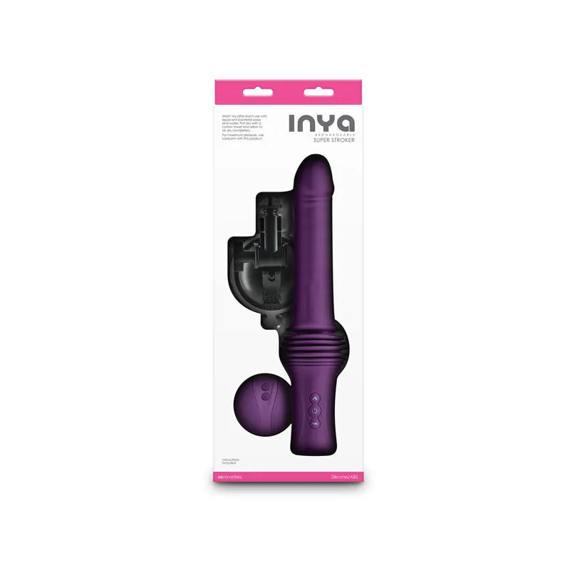 INYA Super Stroker - - 36.8 cm USB Rechargeable Thrusting Vibrator with Remote Control & Stand - Take A Peek