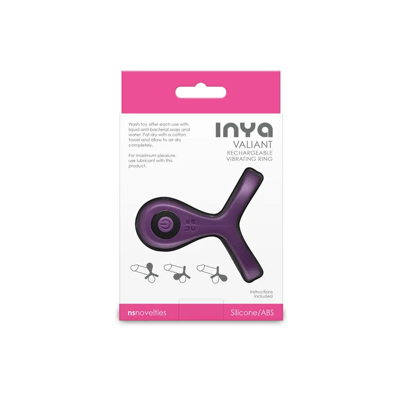 INYA Valiant - Berry - USB Rechargeable Vibrating Cock Ring - Take A Peek