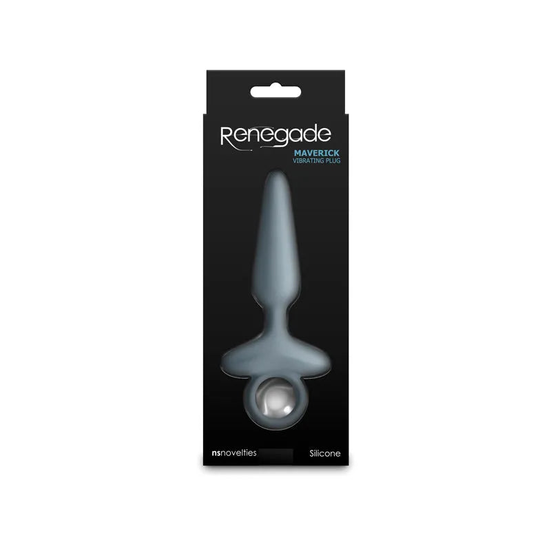 Renegade Maverick - Grey - Grey 15 cm USB Rechargeable Vibrating Butt Plug - Take A Peek