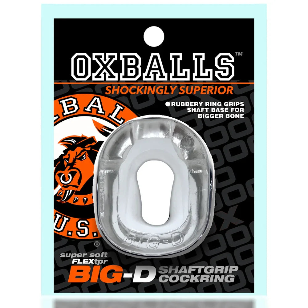 OXBALLS BIG-D bigger bulge cockring w/ shaft grippers CLEAR-OX-3076-CLR