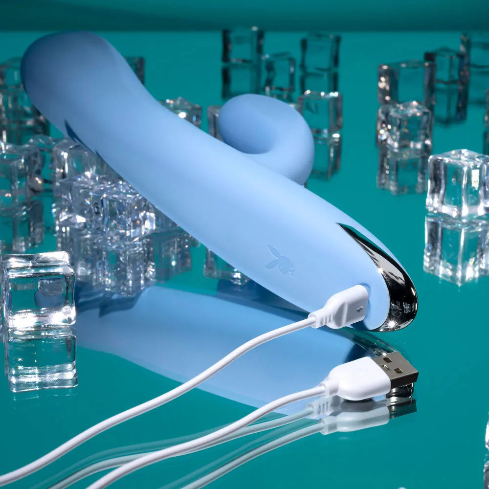 Playboy Pleasure UP AND AWAY - 26.7 cm USB Rechargeable Rabbit Vibrator - Take A Peek