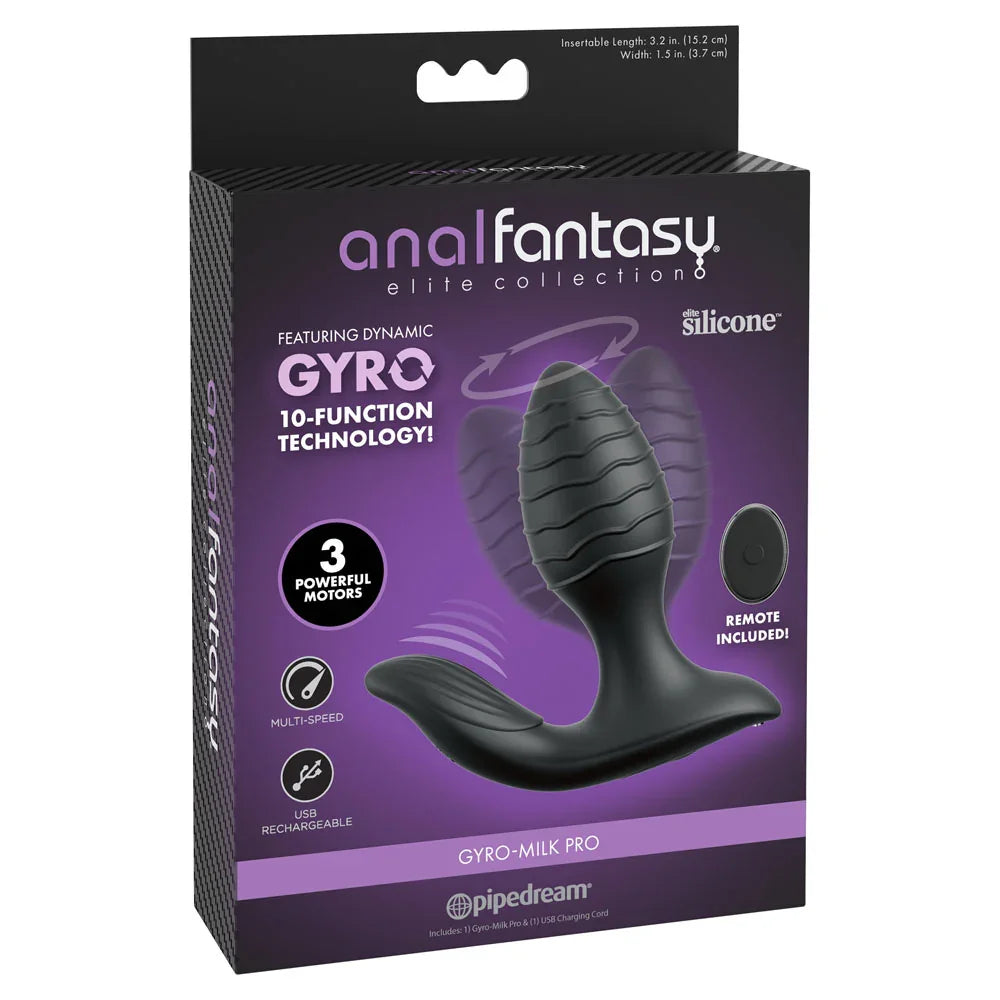 Anal Fantasy Elite Gyro-Milk Pro - - USB Rechargeable Gyrating Butt Plug - Take A Peek