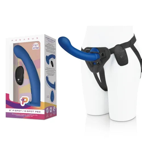 Pegasus 8” Remote Control P-Spot G-Spot Silicone Peg with Harness included - Take A Peek