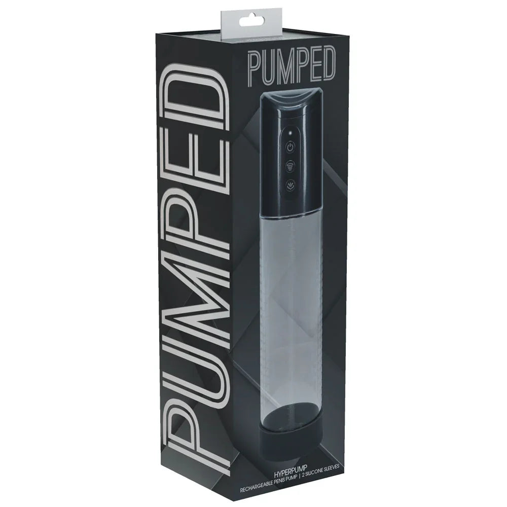 PUMPED Hyperpump Automatic Pump - Gunmetal - Gunmetal Grey USB Rechargeable Auto Penis Pump - Take A Peek