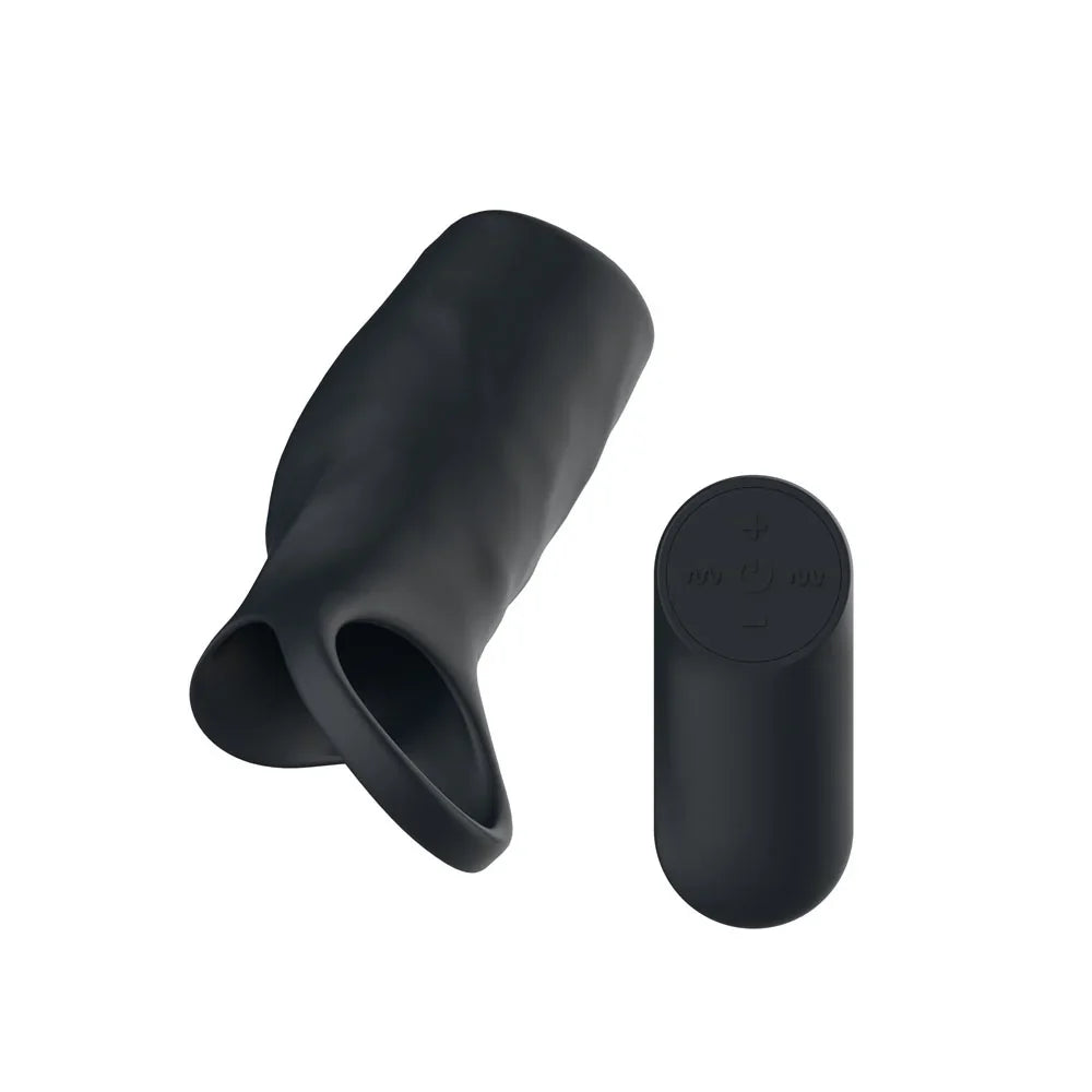 Passion Play Vibrating Cockring Sleeve - USB Rechargeable Vibrating Penis Sleeve with Wireless Remote - Take A Peek