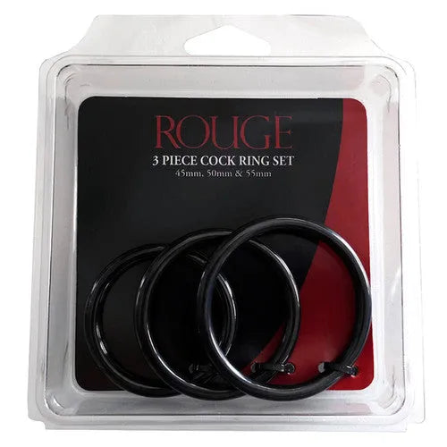STAINLESS STEEL BLACK 3 RINGS SET 45MM, 50MM & 5MM - Take A Peek