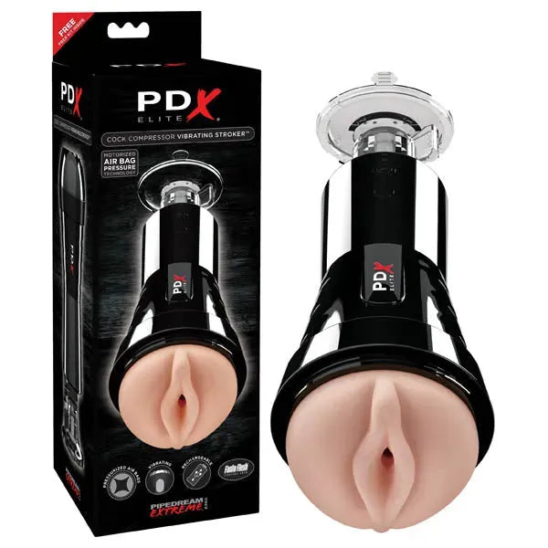 PDX Elite Cock Compressor Vibrating Stroker - Take A Peek