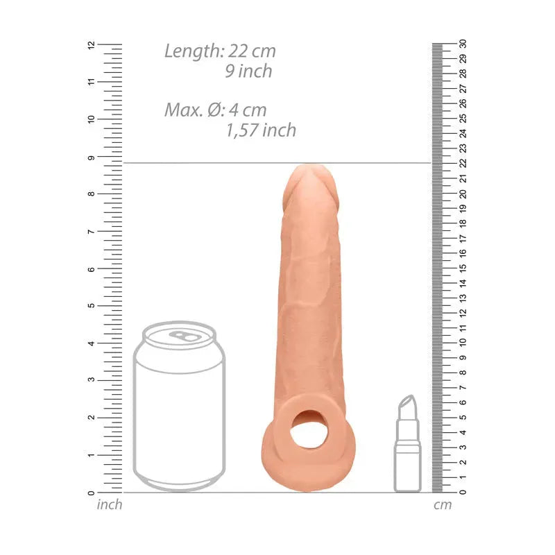 REALROCK 9'' Realistic Penis Extender with Rings - Take A Peek