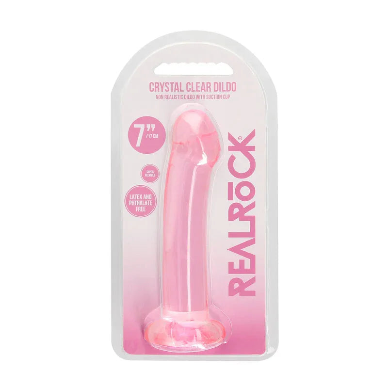 REALROCK Non Realistic Dildo With Suction Cup - 17 cm - Pink 17 cm Dong