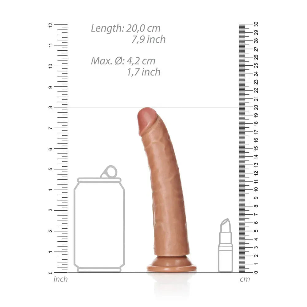 REALROCK Realistic Slim Dildo with Suction Cup - 18cm - Take A Peek