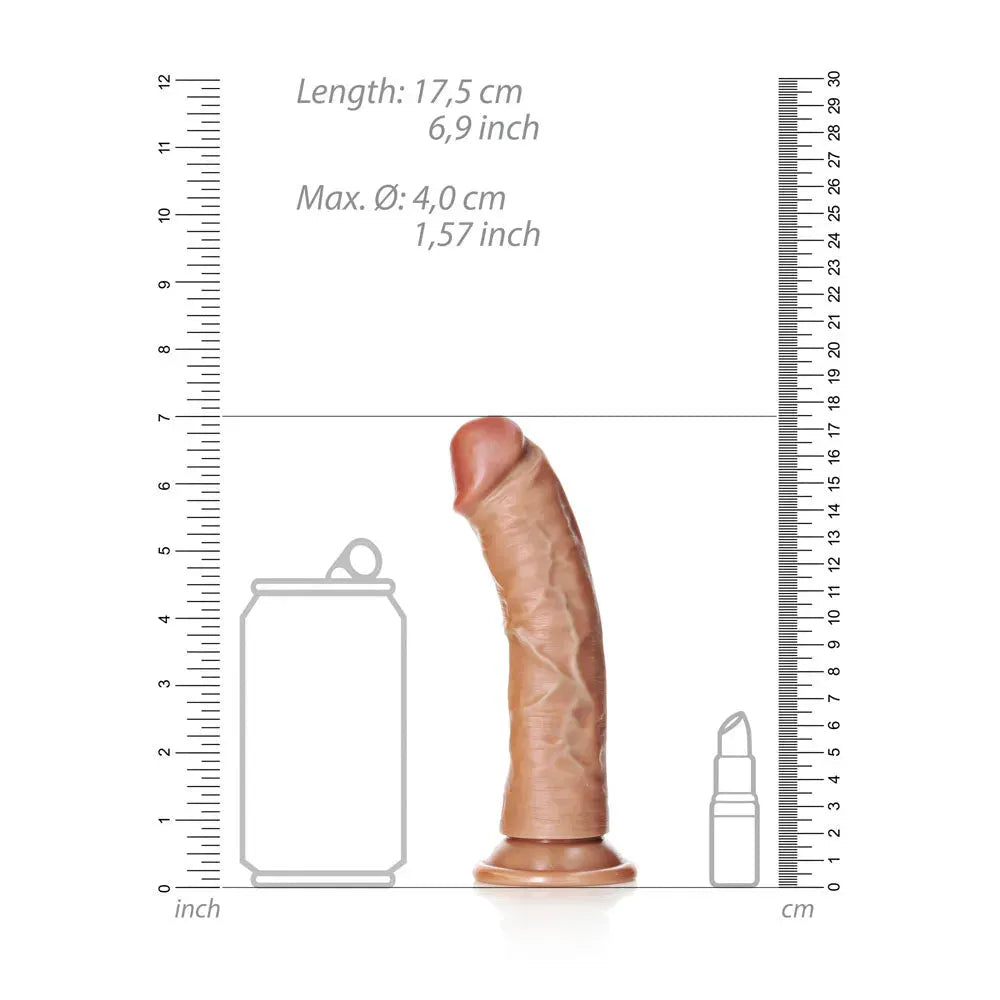 REALROCK Realistic Regular Curved Dildo with Suction Cup - 15.5 cm - Take A Peek