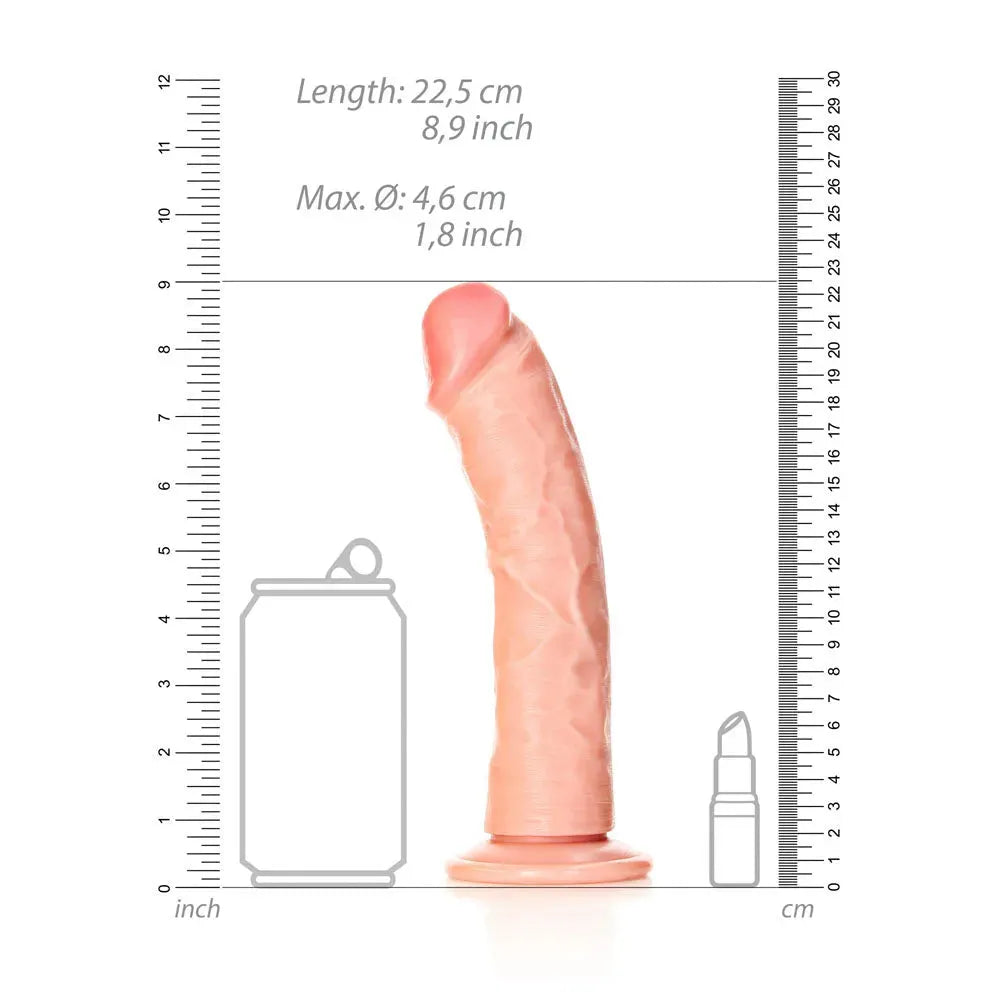 REALROCK Realistic Regular Curved Dildo with Suction Cup - 20 cm - Take A Peek