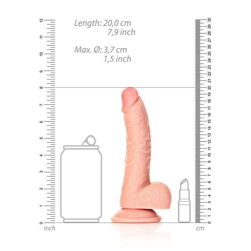 REALROCK Realistic Regular Curved Dong with Balls - 18 cm - Take A Peek