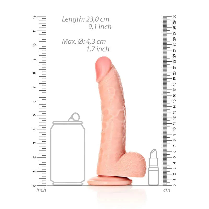 REALROCK Realistic Regular Curved Dong with Balls - 20.5 cm - Take A Peek