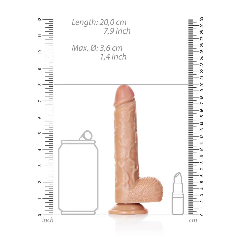 REALROCK Straight Realistic Dildo with Balls - 18 cm - Tan 18 cm (7'') Dong - Take A Peek